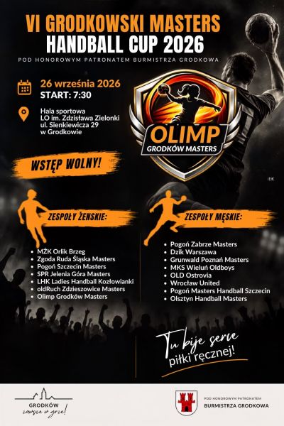 VI Grodkowski Masters Handball Cup 2026 już 26 września